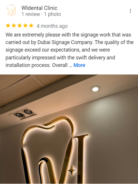 Google review for signage